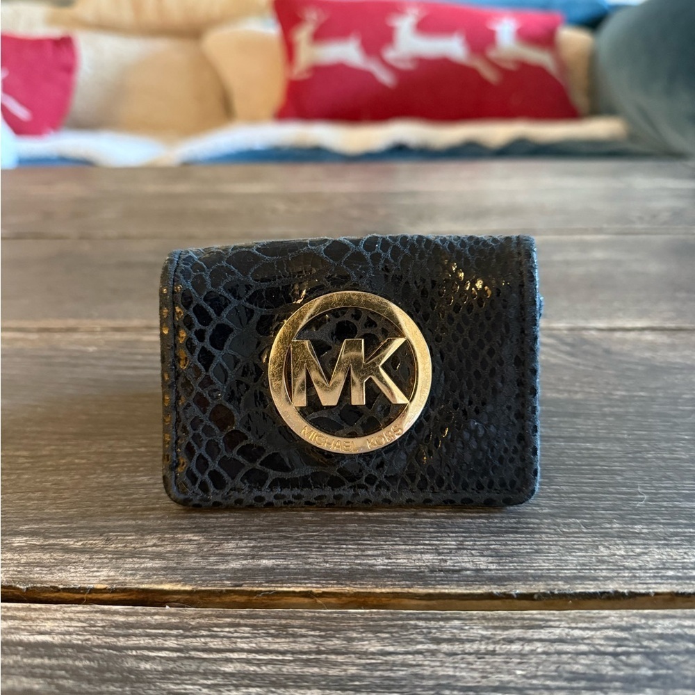 Michael Kors Python-Embossed Card Holder Wallet - Picture 12 of 12